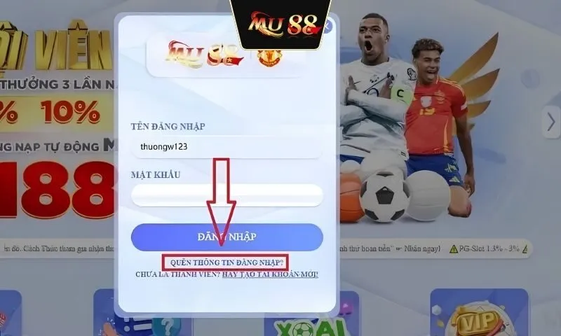 Các bước lấy lại mật khẩu MU88 đơn giản, dễ thực hiện Các bước lấy lại mật khẩu MU88 đơn giản, dễ thực hiện